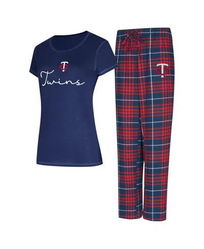 Concepts Sport Women's 2-pack Minnesota Twins Vector Top Pants And Sleep Set In Multi
