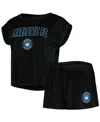 Concepts Sport Women's 2-piece Black Charlotte Fc Intermission Top And Shorts Sleep Set In Black
