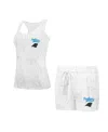 Concepts Sport Women's 2-piece Carolina Panthers Quartz Hacci Knit Tank Top And Shorts Sleep Set In Multi