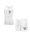 Concepts Sport Women's Cream Bay Packers Quartz Hacci Knit Tank Top And Shorts Sleep Set In White