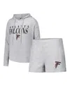 Concepts Sport Women's 2-piece Gray Atlanta Falcons Juniper Long Sleeve Hoodie Top And Shorts Sleep Set In Gray