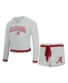 Concepts Sport Women's 2-piece Gray/crimson Alabama Crimson Tide Whitley Long Sleeve Hoodie Top And Shorts Set In White