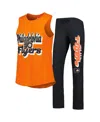 Concepts Sport Women's 2-piece Heather Orange/black Philadelphia Flyers Meter Muscle Tank Top And Pants Sleep Set In Orange