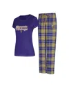 Concepts Sport Women's 2-piece Minnesota Vikings Plus Size Script Top And Pants Sleep Set In Blue