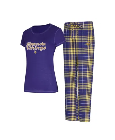 Concepts Sport Women's 2-piece Minnesota Vikings Plus Size Script Top And Pants Sleep Set In Blue