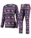 Concepts Sport Women's 2-piece Purple Lsu Tigers Holiday Long Sleeve Top And Pants Sleep Set In Purple