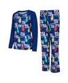 Concepts Sport Women's 2-piece Royal New York Giants Garland Knit Raglan Long Sleeve Top And Pants Set In Blue