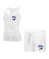 Concepts Sport Women's Buffalo Bills Quartz Hacci Knit Tank Top Shorts Sleep Set In White
