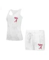 Concepts Sport Women's Florida State Seminoles Quartz Tank Top Shorts Set In Cream,gray