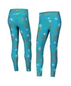 Concepts Sport Women's Aqua Miami Dolphins Breakthrough Allover Print Knit Sleep Leggings In Blue