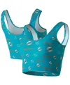 Concepts Sport Women's Aqua Miami Dolphins Mosaic Allover Print Bralette In Blue