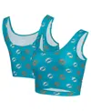 Concepts Sport Women's Aqua Miami Dolphins Record Allover Print Bralette In Blue