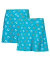 Concepts Sport Aqua Miami Dolphins Record Allover Print Knit Sleep Skort In Blue