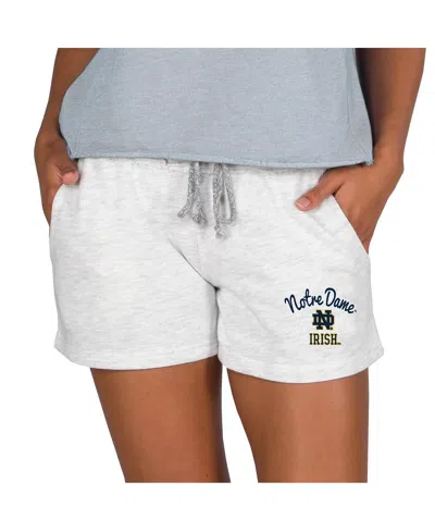 Concepts Sport Women's Ash Notre Dame Fighting Irish Mainstream French Terry Tri-blend Shorts In Gray