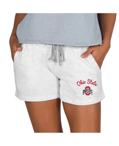Concepts Sport Women's Ash Ohio State Buckeyes Mainstream French Terry Tri-blend Shorts In Gray