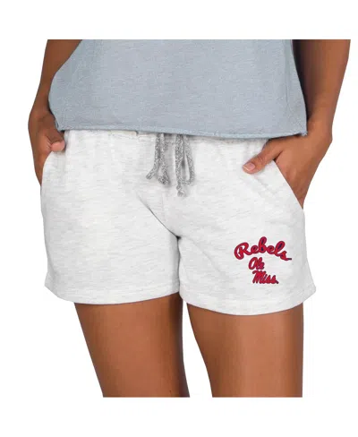 Concepts Sport Women's Ash Ole Miss Rebels Mainstream French Terry Tri-blend Shorts In Gray