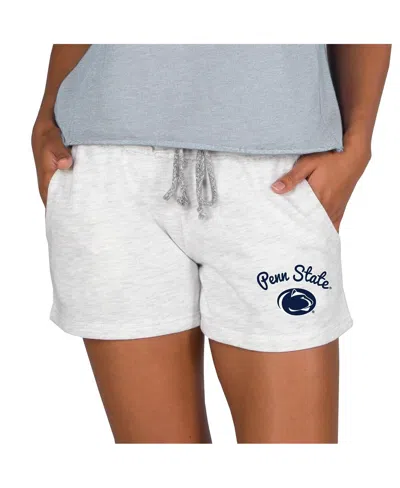 Concepts Sport Women's Ash Penn State Nittany Lions Mainstream French Terry Tri-blend Shorts In Multi