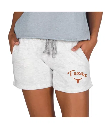 Concepts Sport Women's Ash Texas Longhorns Mainstream French Terry Tri-blend Shorts In Multi