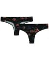 Concepts Sport Women's Black Cincinnati Bengals Mosaic All Over Print Thong In Black