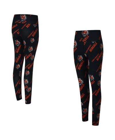Concepts Sport Women's Black Cincinnati Bengals Mosaic Allover Print Leggings