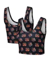 Concepts Sport Women's Black Cincinnati Bengals Record Allover Print Bralette In Black