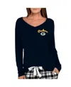 Concepts Sport Women's Black Green Bay Packers Marathon Knit Long Sleeve Lightweight V-neck Lounge Top In Black