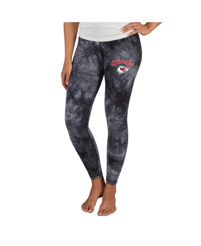 Concepts Sport Women's Black Kansas City Chiefs Burst Tie Dye Leggings