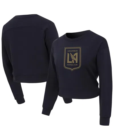 Concepts Sport Women's Black Lafc Tri-blend Darby Knit Long Sleeve Crop Top