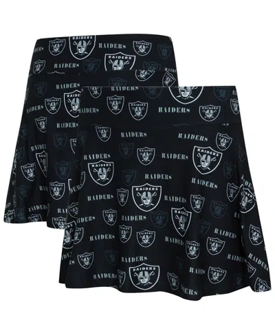 Concepts Sport Women's Black Las Vegas Raiders Mosaic Allover Print Skort