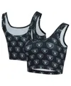 Concepts Sport Women's Black Las Vegas Raiders Record Allover Print Bralette In Blue