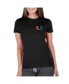 Concepts Sport Women's Black Miami Hurricanes Marathon Knit Top In Black