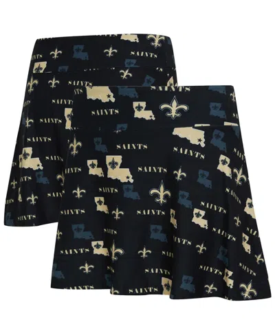 Concepts Sport Women's Black New Orleans Saints Mosaic Allover Print Skort