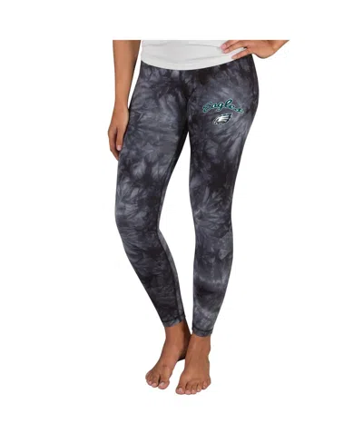 Concepts Sport Women's Black Philadelphia Eagles Burst Tie Dye Leggings