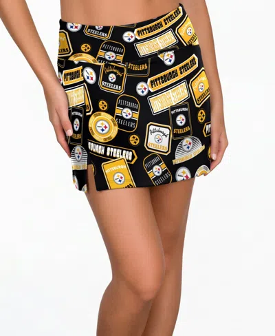 Concepts Sport Women's Black Pittsburgh Steelers Grady Sleep Skort