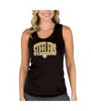 Concepts Sport Women's Black Pittsburgh Steelers Marathon Racer Back Tank Top In Black