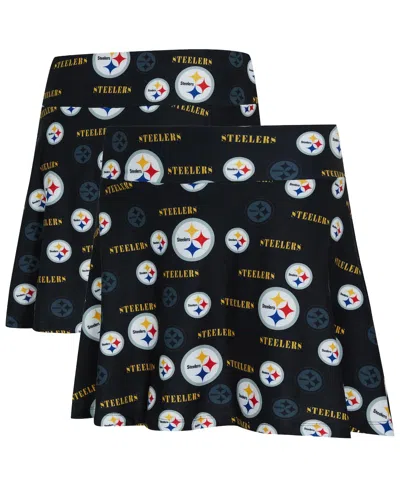 Concepts Sport Women's Black Pittsburgh Steelers Mosaic Allover Print Skort