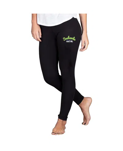 Concepts Sport Women's Black Seattle Seahawks Lightweight Fraction Lounge Leggings