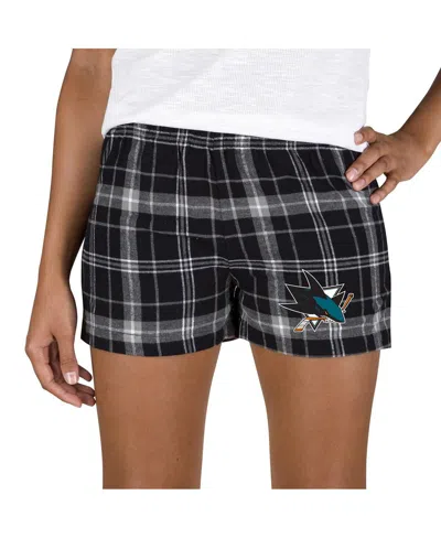 Concepts Sport Women's Black/gray San Jose Sharks Ultimate Flannel Shorts In Multi
