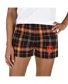 Concepts Sport Women's Black/orange San Francisco Giants Ultimate Flannel Shorts In Black