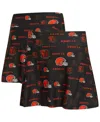 Concepts Sport Women's Brown Cleveland Browns Mosaic Allover Print Skort In Animal Print