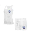 Concepts Sport Women's Buffalo Bills Quartz Hacci Knit Tank Top Shorts Sleep Set In White,gray