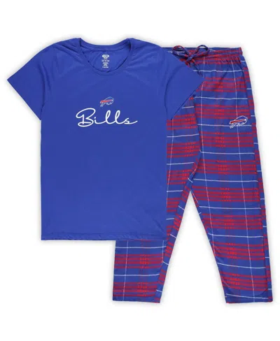Concepts Sport Women's Buffalo Bills T-shirt Pants Set In Royal,red