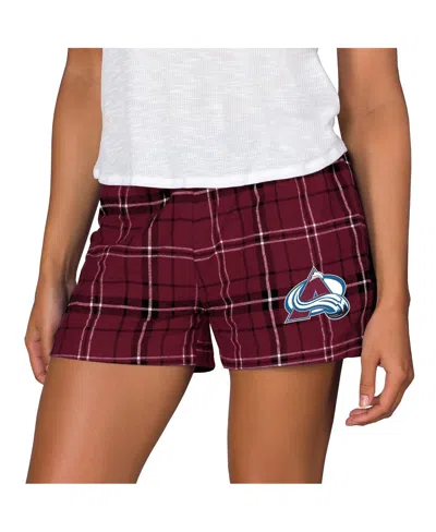 Concepts Sport Women's Burgundy/black Colorado Avalanche Ultimate Flannel Shorts In Multi