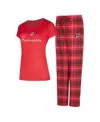 Shop Concepts Sport Women's Carolina Hurricanes Vector T-shirt And Pants Sleep Set In Red,black