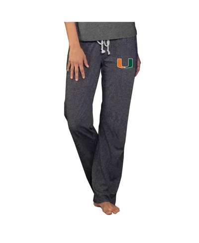 Concepts Sport Women's Charcoal Miami Hurricanes Quest Knit Lightweight Pants In Blue