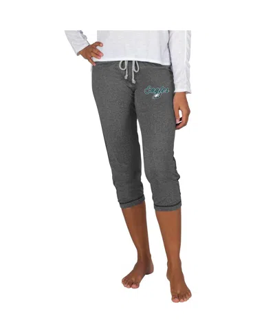 Concepts Sport Women's Charcoal Philadelphia Eagles Quest Knit Capri Pants In Gray