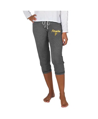 Concepts Sport Women's Charcoal Pittsburgh Pirates Quest Knit Capri Pants In Gray