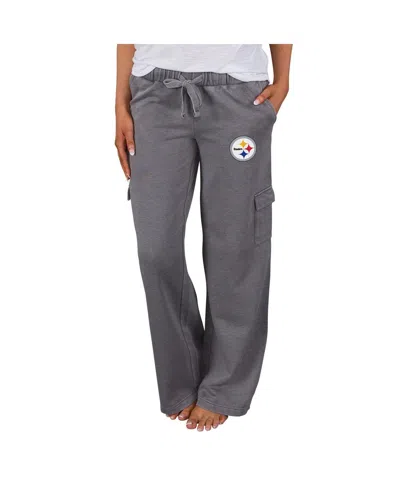 Concepts Sport Women's Charcoal Pittsburgh Steelers Trackside Cargo Pants In Gray