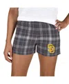 Concepts Sport Women's Charcoal/gray San Diego Padres Ultimate Flannel Shorts In Gray