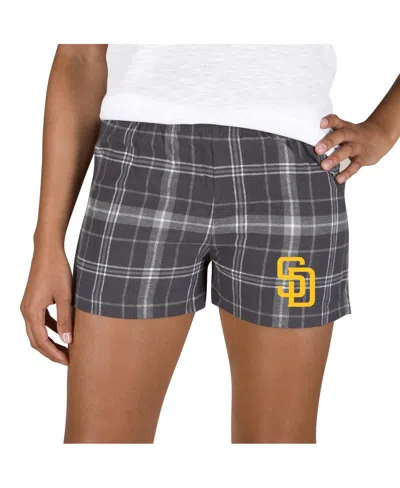 Concepts Sport Women's Charcoal/gray San Diego Padres Ultimate Flannel Shorts